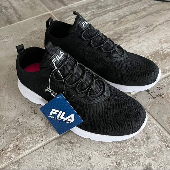 Fila Sneakers Memory Galaxia 3 Walking Shoes Black White Size 10M NEW - Picture 5 of 15
